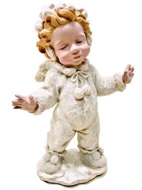 Snow Angel Resin Figurine Standing Closed Eyes Collectibles For Me 1990's